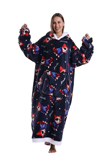 Capecage Blanket Hoodie Long Hooded Blanket Sweatshirt as Birthday Gifts for Women Men Long Wearable Blanket for Women Men Corgi2 - Image 1