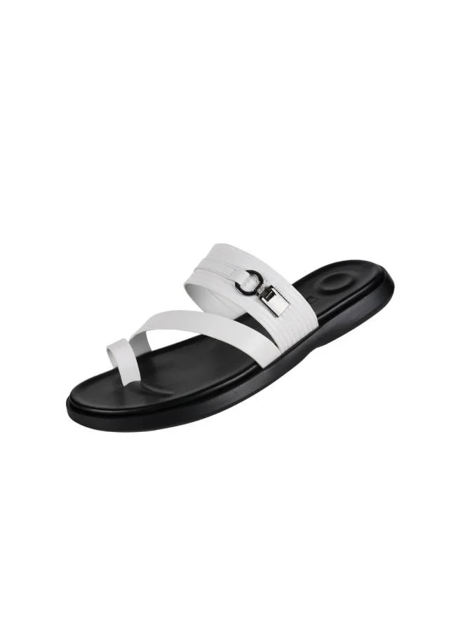 بارجيل أونو 008-3482 Barjeel Uno Mens Finger Grip Sandals 8096-3 White