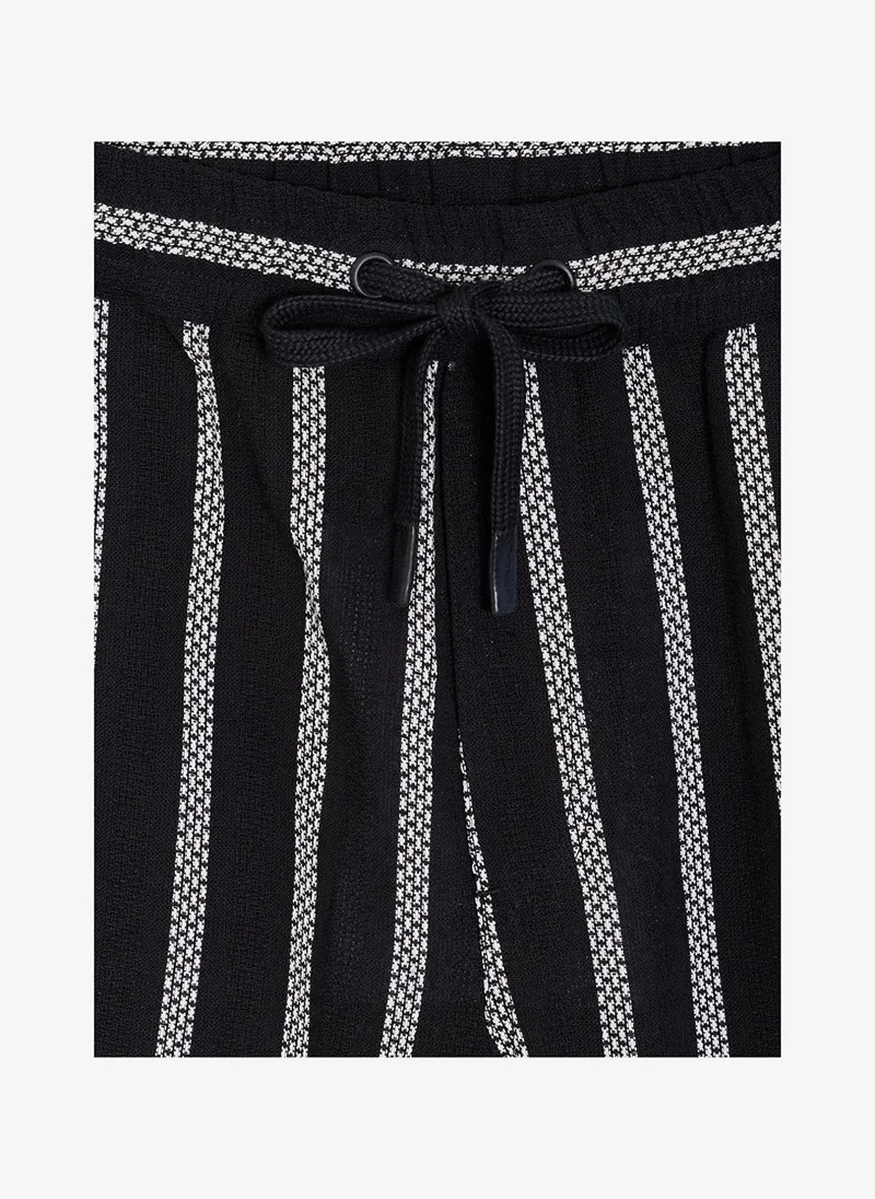 French Connection  Men's Black and White Striped Drawstring Shorts for Men | Best Price UAE