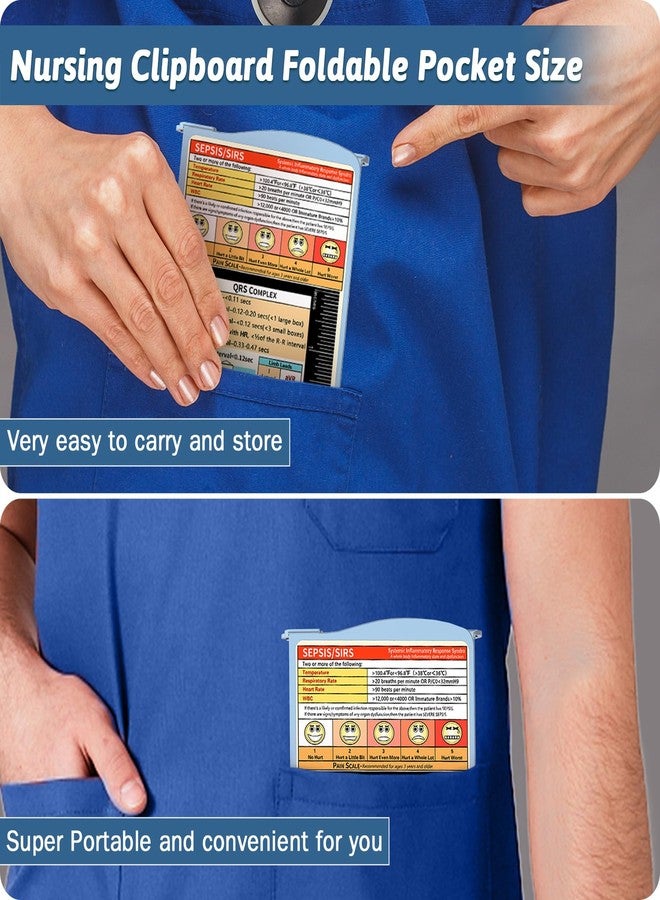 Trustnice Nursing Clipboard Foldable DIY Edition Medical Cheat Sheets Aluminum 3 Layers Foldable Clipboards Pocket Size Profile Clip Nurse Clipboards Notepad for Nurses Students, Teachers, Coaches - Image 3
