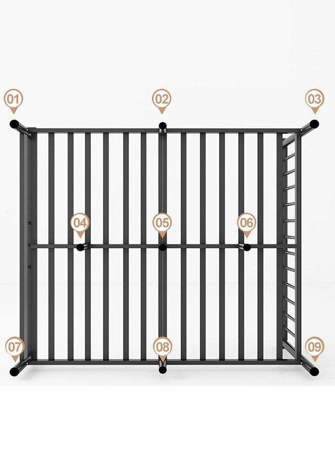 NKX Modern Thickened Carbon Steel Rib Frame Bed with Rectangle Hollow Headboard for Bedroom  - Image 2