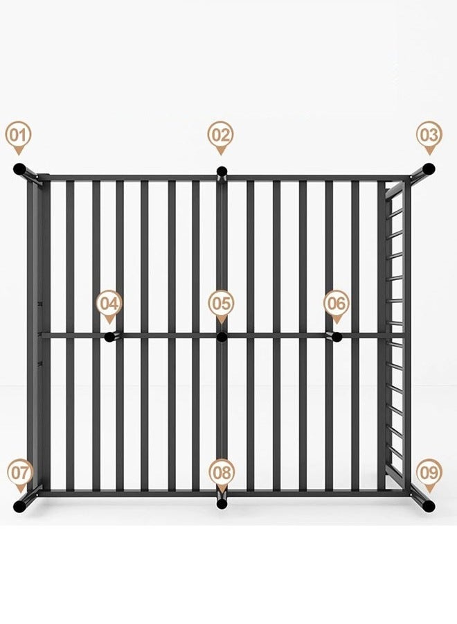 NKX Modern Thickened Carbon Steel Rib Frame Bed with Rectangle Hollow Headboard for Bedroom - Image 3