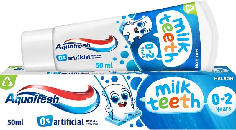Aquafresh Milk Teeth Baby Toothpaste 0-2 Years, Gentle Care for Milk Teeth, 50ml - Image 1
