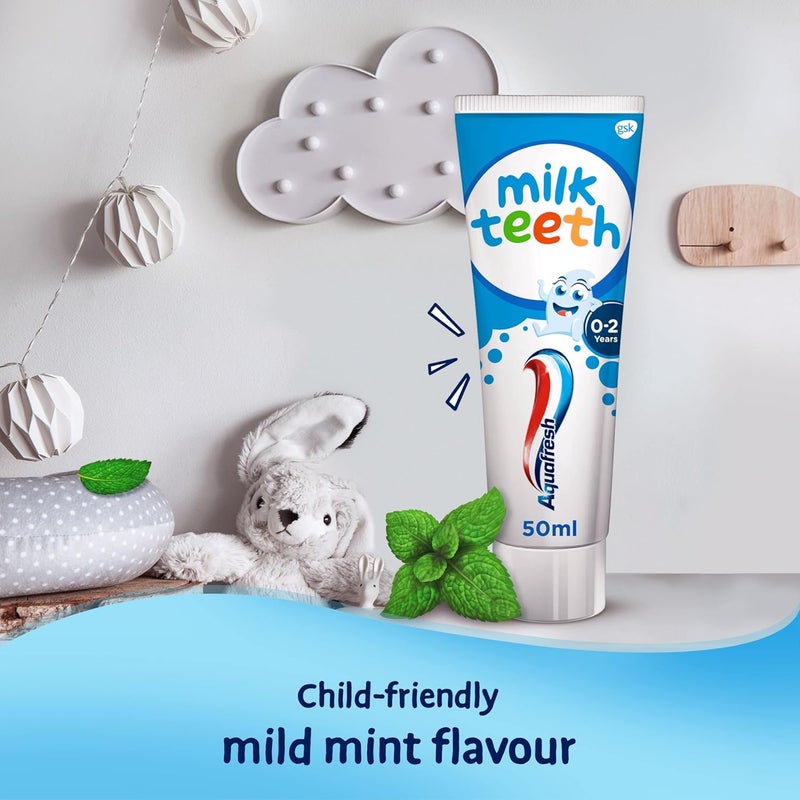 Aquafresh Milk Teeth Baby Toothpaste 0-2 Years, Gentle Care for Milk Teeth, 50ml - Image 4