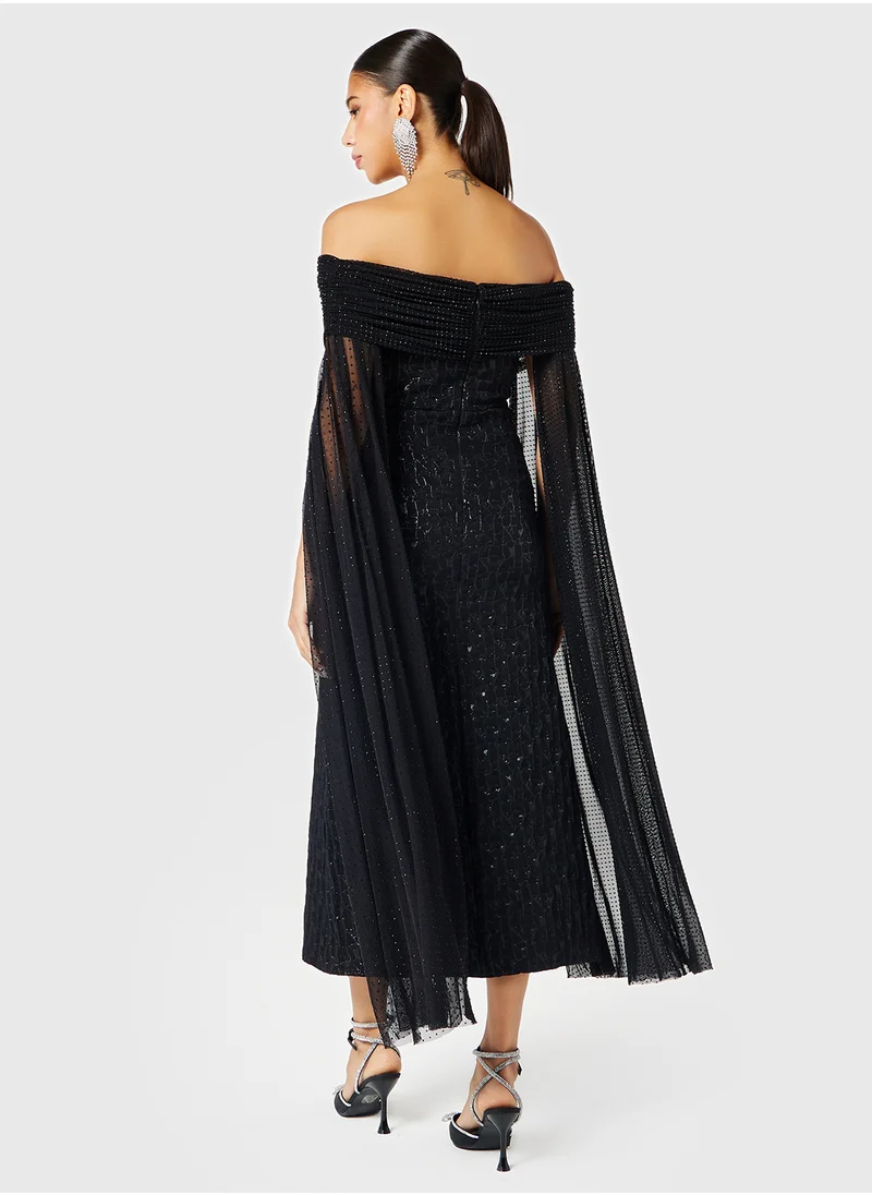 ثريدز باي اجوني Bardot Midi Dress