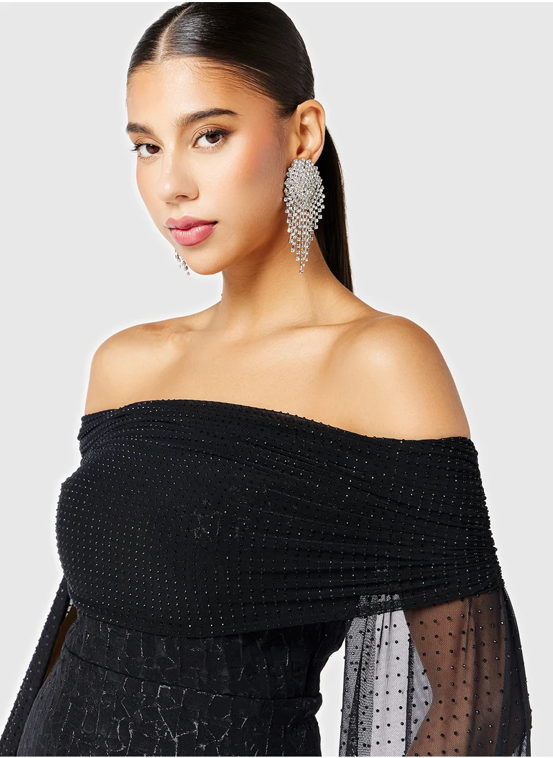 Threadz by Ajooni Bardot Midi Dress