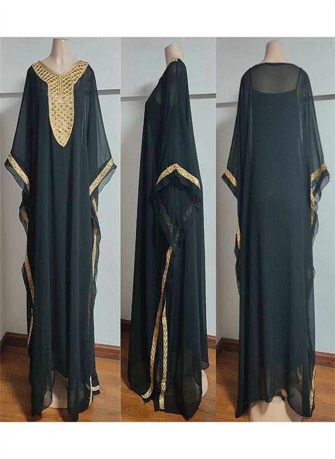 Loquat Women's Fashionable Oversize Dress Abaya Black 