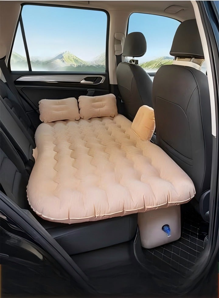 مرتبة هوائية للسيارة، سرير هوائي بيج قابل للإزالة لمقعد السيارة مع مضخة هواء، أريكة سفر محمولة للسيارة مع وسائد تناسب معظم موديلات السيارات للسفر، التنزه، التخييم، الرحلات والأنشطة الخارجية - Image 1