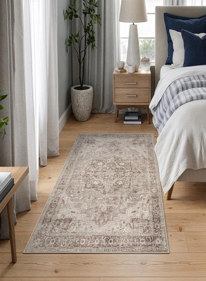 Bloom Rugs Washable Non-Slip 3' x 5' Rug - Beige/Gray Traditional Area Rug for Living Room, Bedroom, Dining Room, and Kitchen - Exact Size: 3' x 5' - Image 3