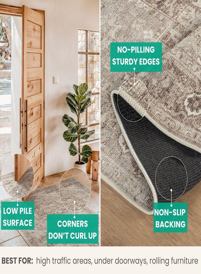 Bloom Rugs Washable Non-Slip 3' x 5' Rug - Beige/Gray Traditional Area Rug for Living Room, Bedroom, Dining Room, and Kitchen - Exact Size: 3' x 5' - Image 5