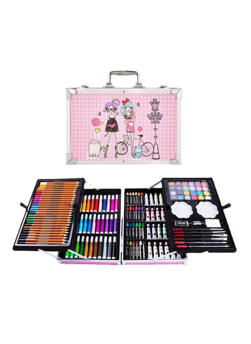 Swift Art Set 145pcs with Portable Box, Professional Artists Drawing Set for Kids, Teens and Adults Including Colored Pencils, Watercolor Paints, Oil Pastels  - Image 2