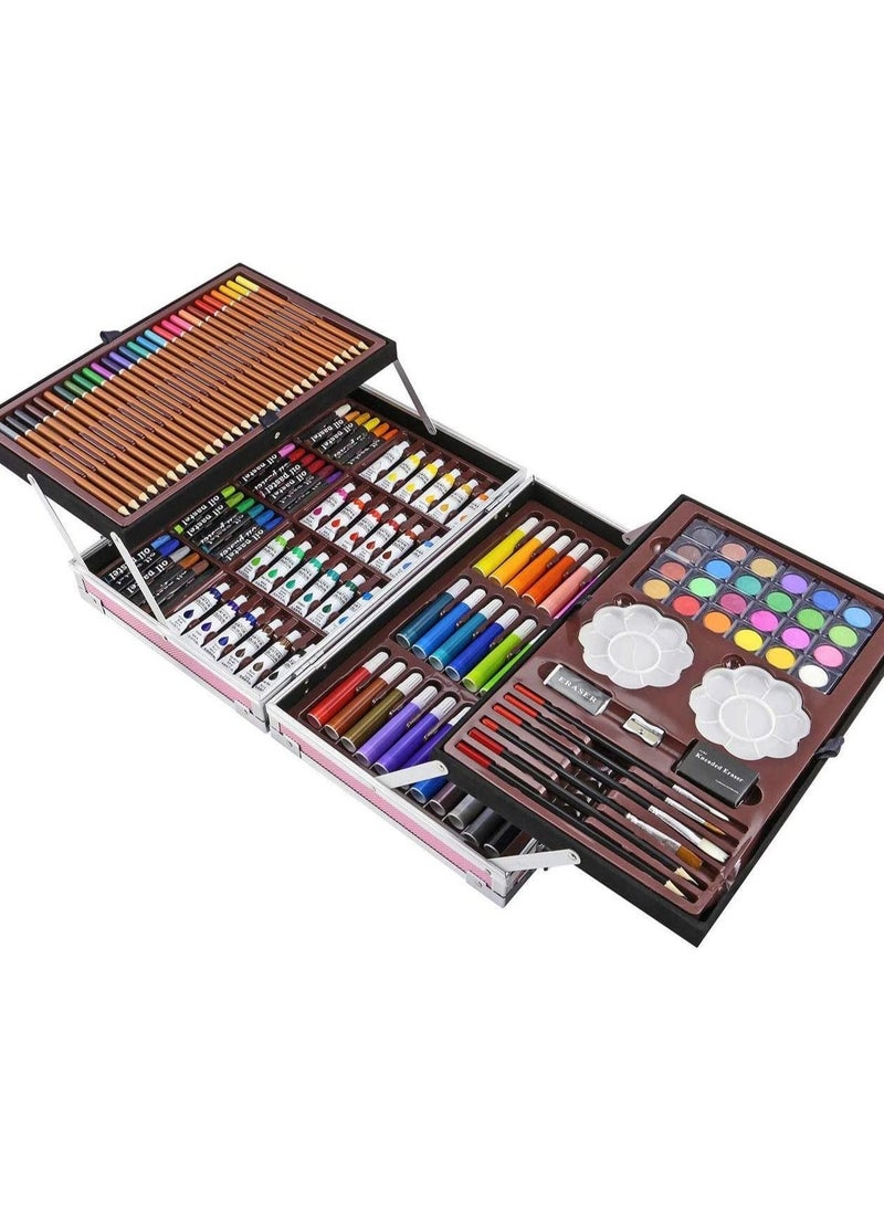 Swift Art Set 145pcs with Portable Box, Professional Artists Drawing Set for Kids, Teens and Adults Including Colored Pencils, Watercolor Paints, Oil Pastels  - Image 5
