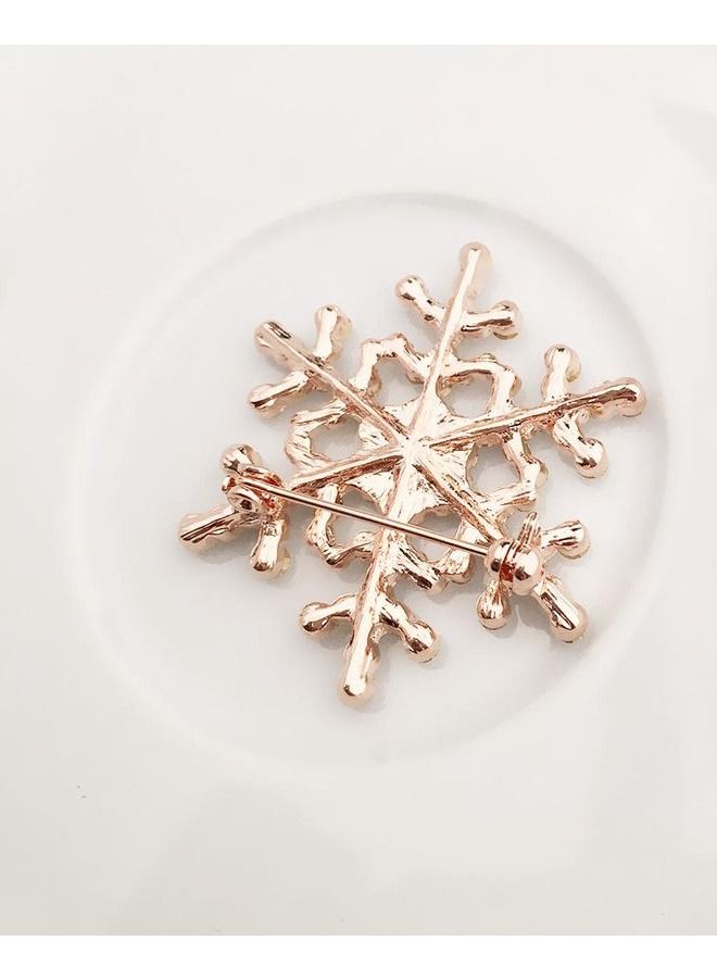 Distinctive and elegant unisex pin brooch with ice crystal design encrusted with sparkling crystals