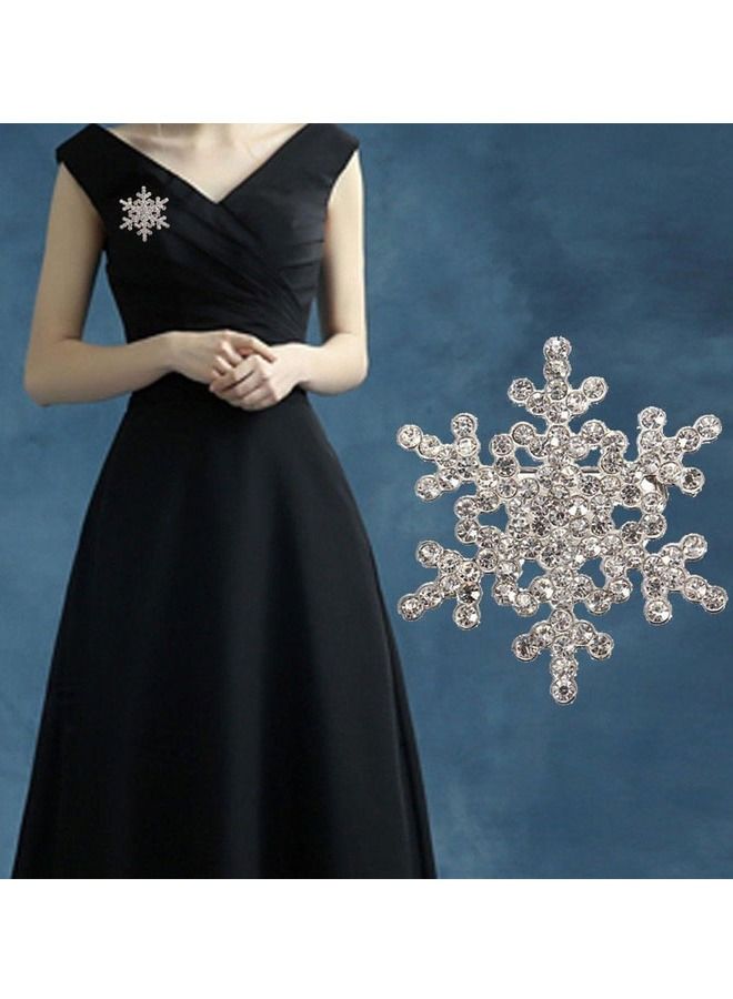 Distinctive and elegant unisex pin brooch with ice crystal design encrusted with sparkling crystals