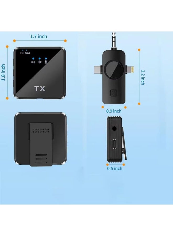 F11-2 Wireless Tie Mic with Two Microphones Compatible Android/iOS Plug-Play Mini Micro Wireless Noise Reduction for Live , Youtubersand & Record Videos - Image 4