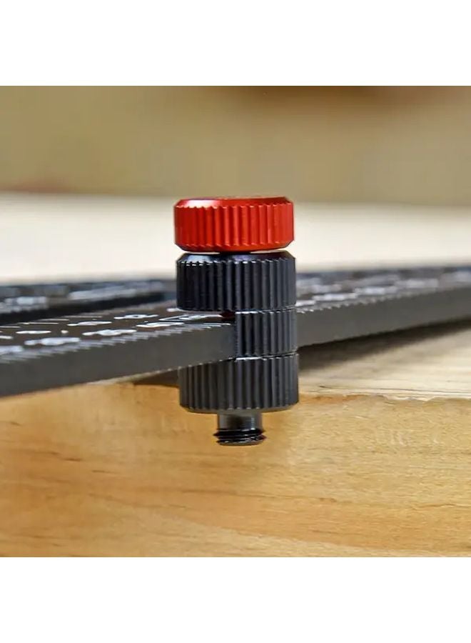Metal Woodworking Triangle Ruler Locator With Red Black Adjustment Blocks 1pc - Image 5