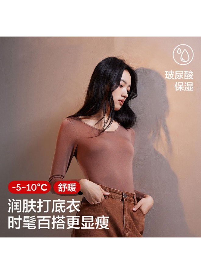 YOUKESHU Autumn Round Neck Base Layer Shirt Women'S Modal Top Sophisticated Style - Image 2