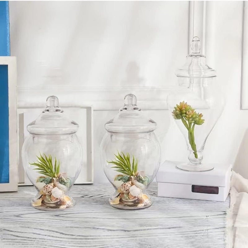 2 Pack Glass Apothecary Jars with Lids, 52oz Clear Bathroom Storage Canisters for Decorative Candy, Cookie, Cotton Ball Holding Transparent, Durable Glass, Modern Vanity Laundry Room Use - Image 5
