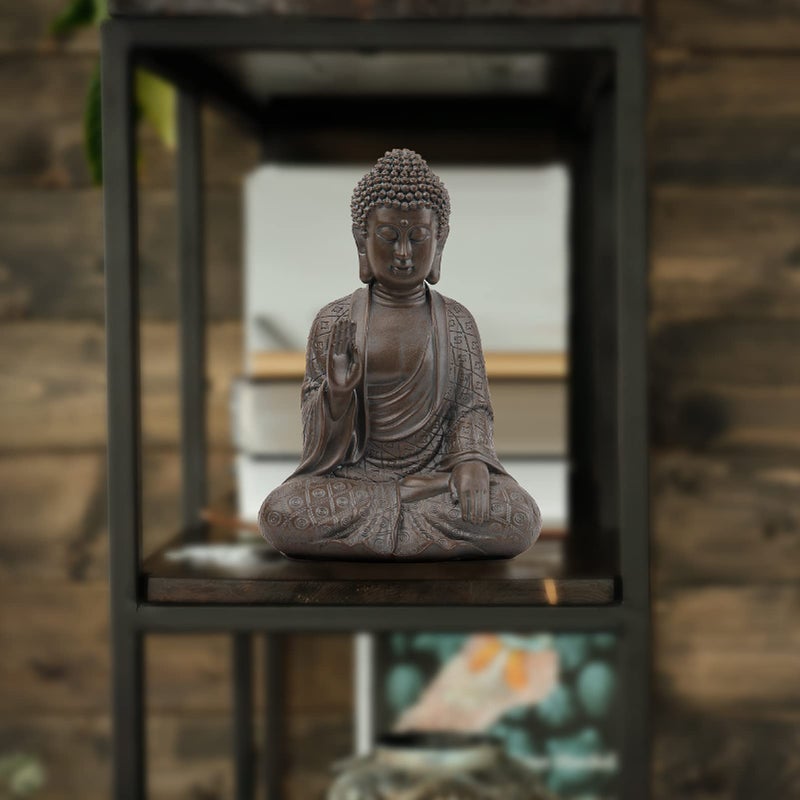 Leekung Buddha Statue for Home Decor,Buddah Statute Zen Decoration,Meditation Buddha Decor Brown 7 inch - Image 5