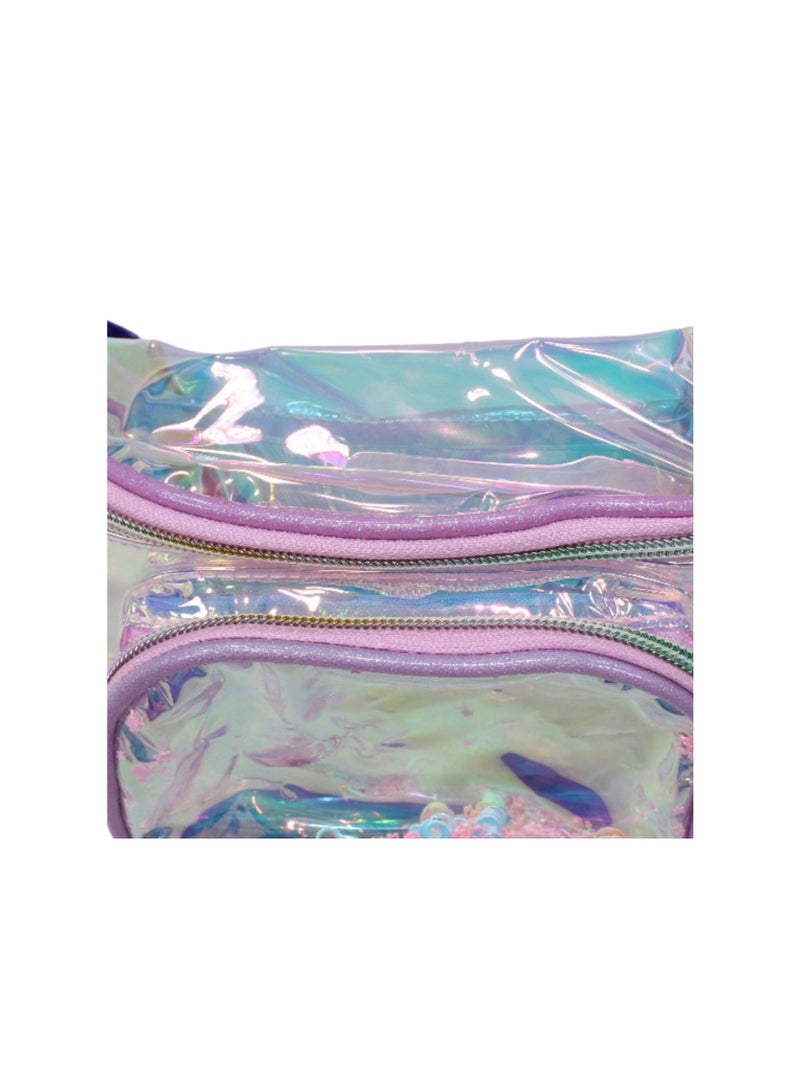 حقيبة خصر مزينة بالترتر اللامع - وردي - Image 3