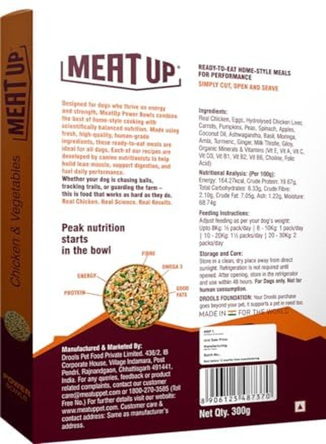 Meat Up Fresh Dog Food Chicken & Vegetables, for Adult & Puppy, 300gm | Buy 1 Get 1 | High Protein, 65% Real Chicken, 35% Fruits & Veggies | No Preservatives | Ready to Serve | One Pack One Meal - Image 2