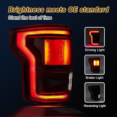 STRAUTOS LED Tail Lights Compatible With Ford Raptor F150 2017 2018 2019 2020 Rear Brake Lamp Signal Assembly ‎Taillights with Blind Spot HL3Z13405F Module Not Included (Left Driver Side) - Image 5