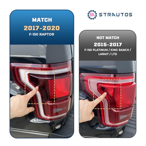 STRAUTOS LED Tail Lights Compatible With Ford Raptor F150 2017 2018 2019 2020 Rear Brake Lamp Signal Assembly ‎Taillights with Blind Spot HL3Z13405F Module Not Included (Left Driver Side) - Image 4