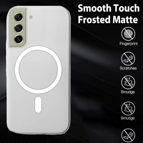 MAGICHUB Luxury Paper Thin Case Cover for Samsung Galaxy S21 FE 5G | Matte Finish | Only Compatible with Wireless Magnetic Accessories | Compatible with magsafe | (White) - Image 3