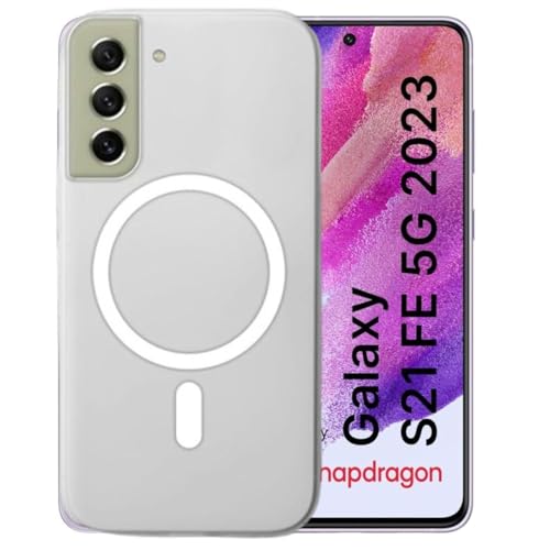 MAGICHUB Luxury Paper Thin Case Cover for Samsung Galaxy S21 FE 5G | Matte Finish | Only Compatible with Wireless Magnetic Accessories | Compatible with magsafe | (White) - Image 1
