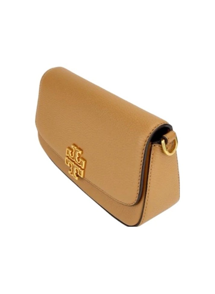TB - Tory Burch Britten Lychee Flap Leather Underarm Bag Shoulder Bag Crossbody Bag - Image 1
