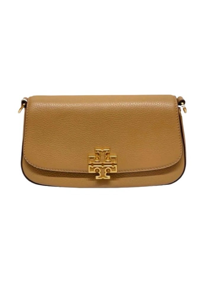 TB - Tory Burch Britten Lychee Flap Leather Underarm Bag Shoulder Bag Crossbody Bag - Image 1