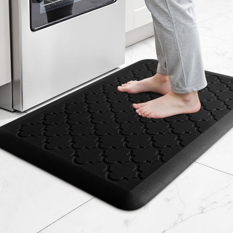 TranquilRelax 4/5 Inch Thick Anti-Fatigue Kitchen Mat Water Resistant Non-Slip Kitchen Floor Mat Ergonomic Comfort Standing Mat for Home Kitchen Office Laundry 17.3"x 24" Black - Image 1