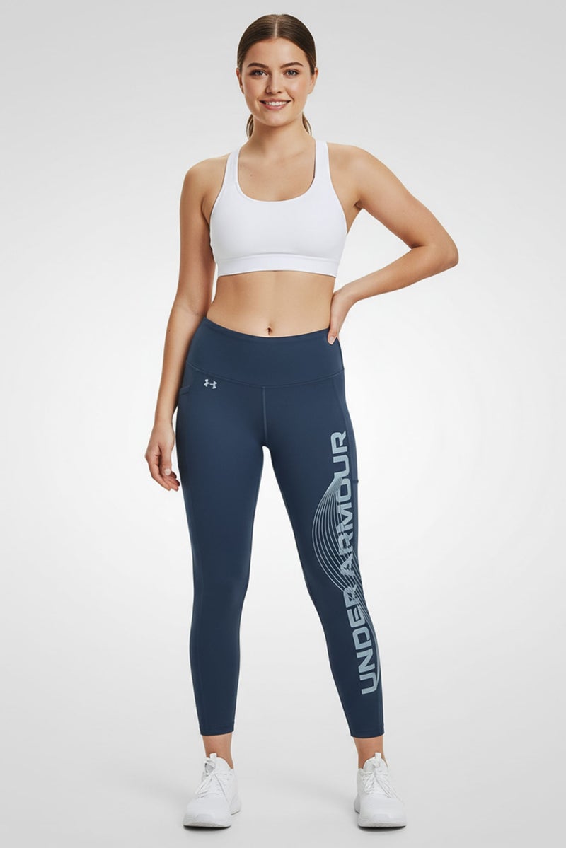 UNDER ARMOUR ملابس رياضية نسائية للياقة البدنية 7/8 ضيقة، رمادي داكن - Image 3