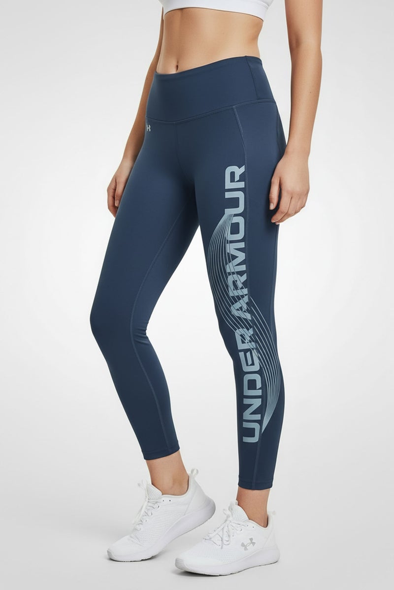 UNDER ARMOUR ملابس رياضية نسائية للياقة البدنية 7/8 ضيقة، رمادي داكن - Image 4