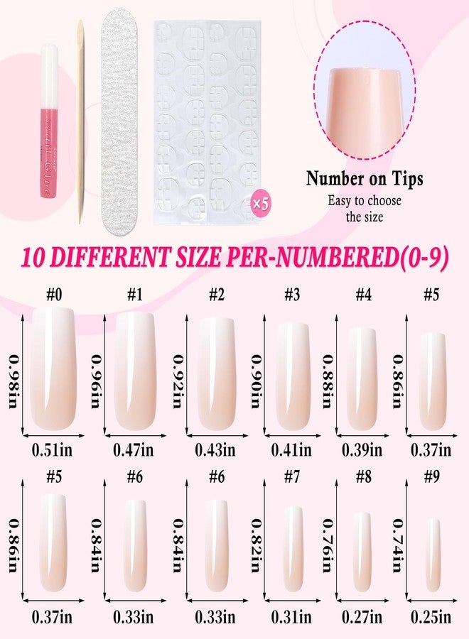 Lifextol 240pc Ombre Square Press on Nail Medium Fake Nails Press ons Glue on Nails with Glue & Adhesive Tabs, Acrylic Nails Press on Nails Square False Gel Nail Tips Stick on Artificial Fingernails - Image 5