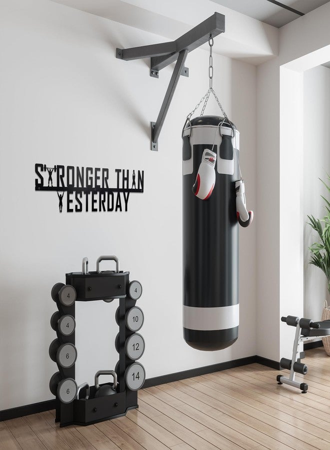 Ecqizer Stronger Than Yesterday Gym Motivational Wall Art - Empowering Decor for Home Gym (16 Inch) - Image 3