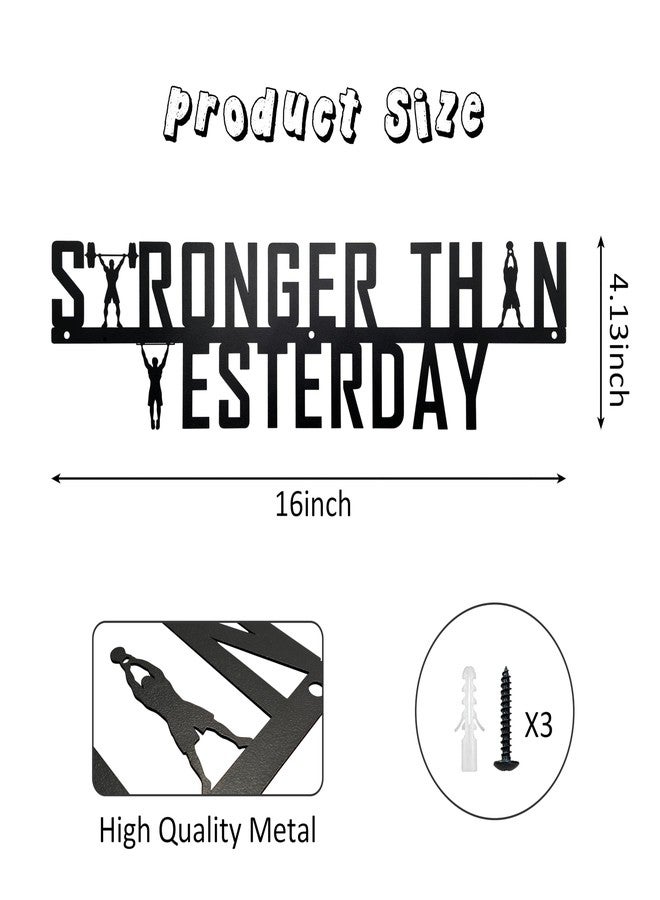 Ecqizer Stronger Than Yesterday Gym Motivational Wall Art - Empowering Decor for Home Gym (16 Inch) - Image 2