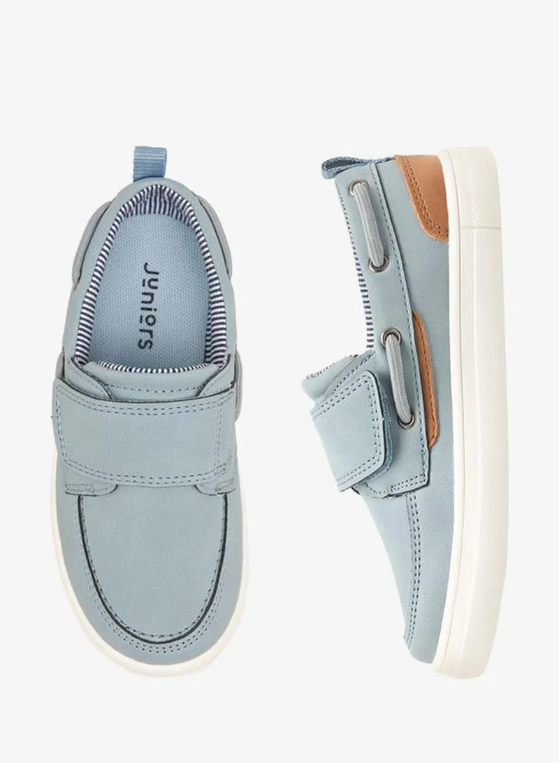 JUNIORS Panelled Slip-On Loafers with Hook and Loop Closure Ramadan Collections