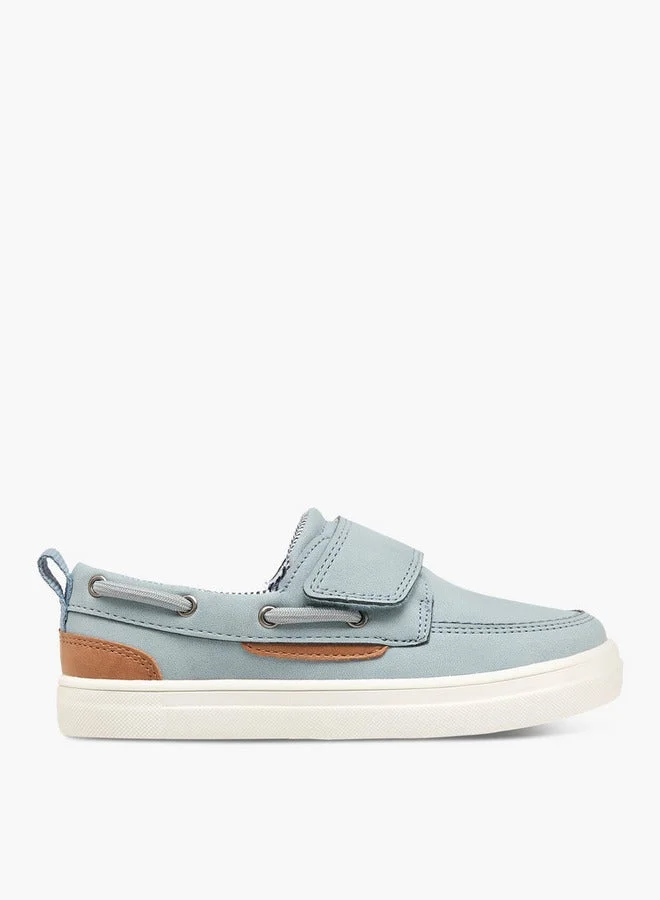 JUNIORS Panelled Slip-On Loafers With Hook And Loop Closure