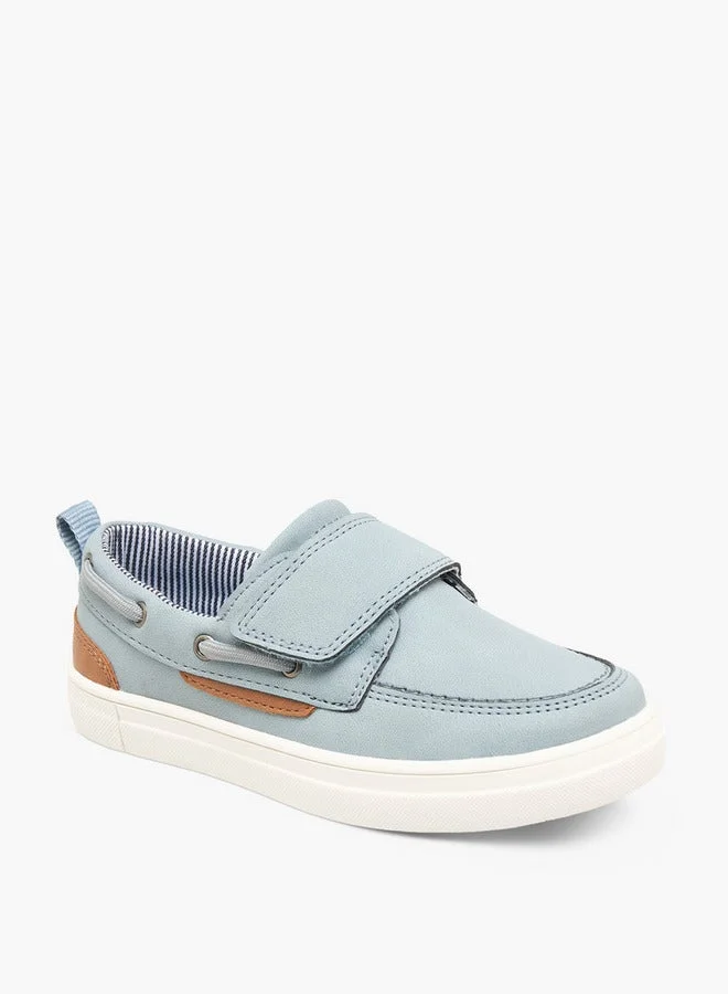 JUNIORS Panelled Slip-On Loafers With Hook And Loop Closure