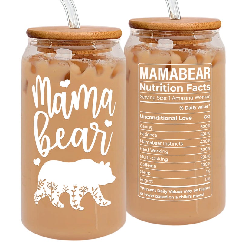 DUNKMATE Gifts for Mom from Daughter Son Mothers Day Gifts for Mom Mama Birthday Mothers Day Christmas Gift Ideas for Moms Gift for New Moms Mothers from Kids 16 Oz Can Glass