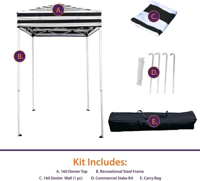 Impact Canopy Impact 4'x4' Pop up Changing Dressing Room, Black and White - Image 5