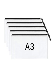 Generic Extra Thick Waterproof Zipper Pouch Set of 5 Mesh Bags Suitable for School Office and Travel Accessories  - Image 1