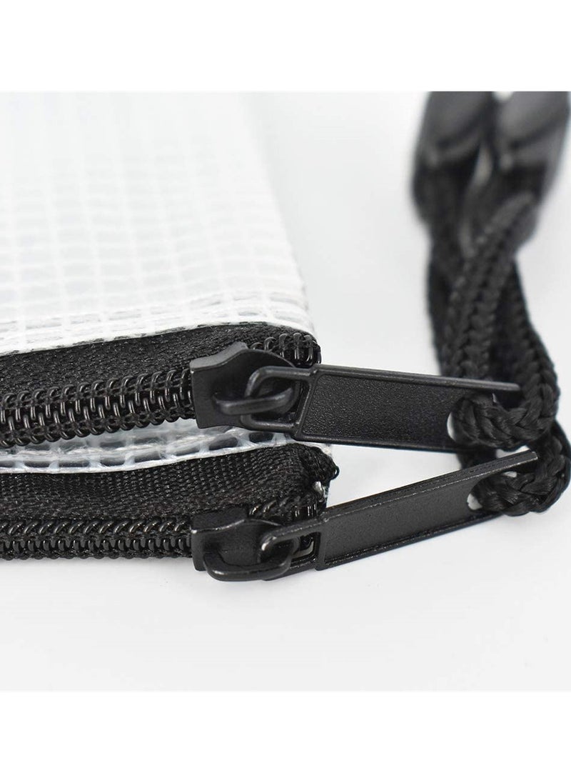 ماركة غير محددة Extra Thick Waterproof Zipper Pouch Set of 5 Mesh Bags Suitable for School Office and Travel Accessories  - Image 3