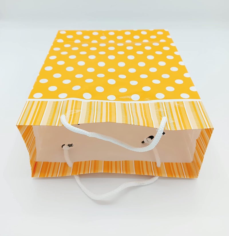 Gold Leaf GOLD LEAF Small Polka Dot Paper Bags Orange Color,Gift Carry Paper Bags,Return Gift Carry Paper Bags,LXWXH:17.5X7.5X22Cm (Pack Of 10Pcs,)  - Image 5
