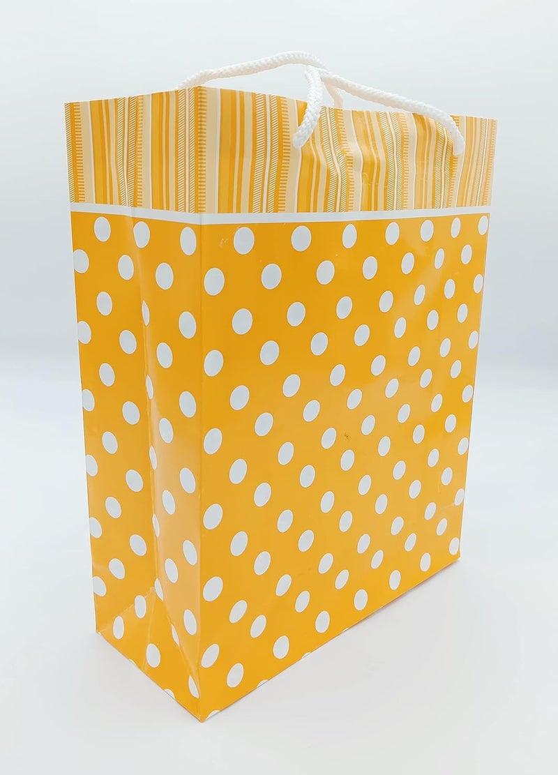 Gold Leaf GOLD LEAF Small Polka Dot Paper Bags Orange Color,Gift Carry Paper Bags,Return Gift Carry Paper Bags,LXWXH:17.5X7.5X22Cm (Pack Of 10Pcs,)  - Image 2