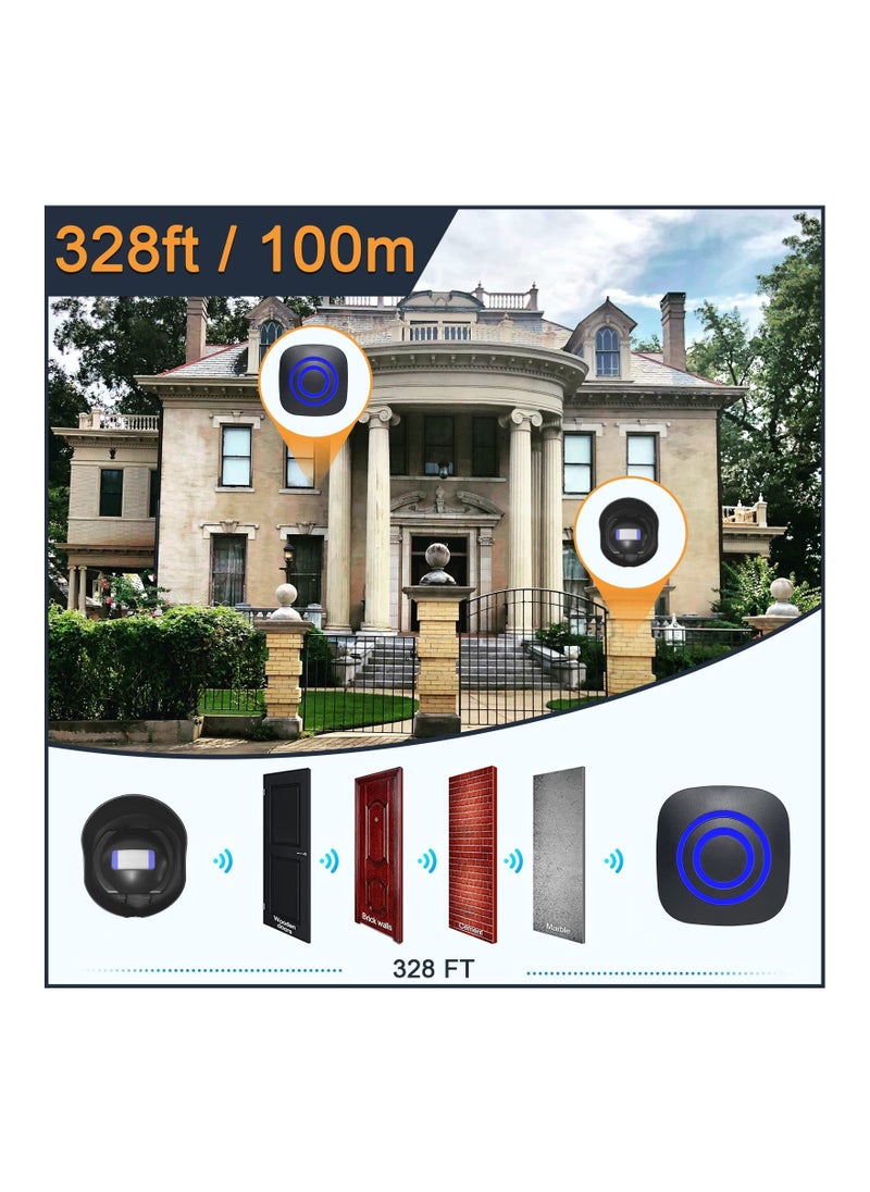 Y&D - Wireless Motion Sensor Detect Alert, Home Security Driveway Alarm, Weatherproof Doorbell Detector Door Chime for Shop Store Office Front Entry - Image 1