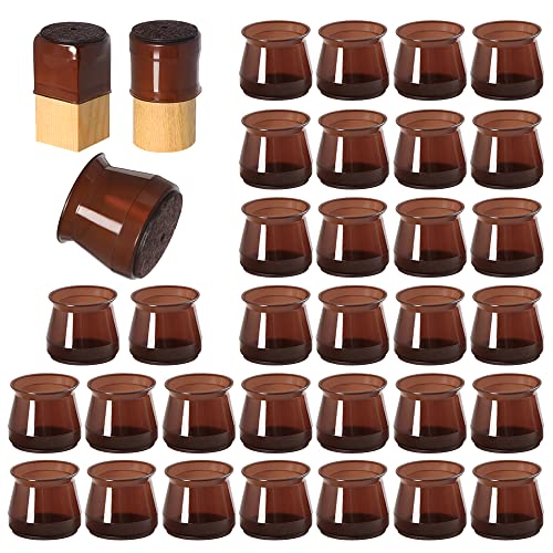 32 Pcs Silicone Chair Leg Floor Protectors for Hardwood Floors Brown Felt Bottom Chair Leg Covers Free Moving Table Leg Covers Stool Leg Protectors CapsLarge fit  13  2