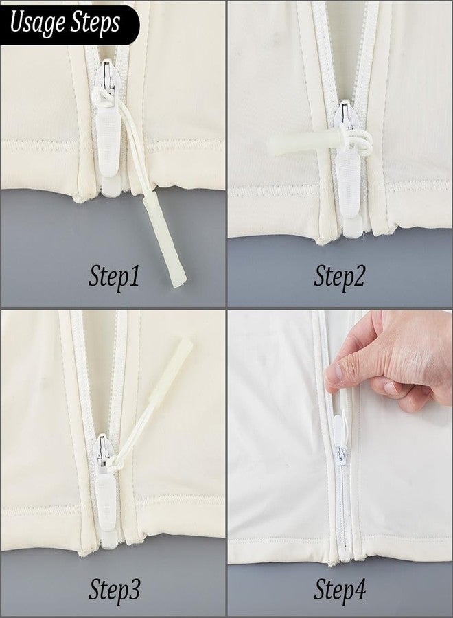 CABODYALS 1 Box 30PCS White Upgraded Zipper Pull Replacement Tab Tags Luminous Glow in The Dark Premium Extension Cord Fixer Plastic Zip Puller Helper for Jacket Luggage Handbags Backpacks Purses - Image 5