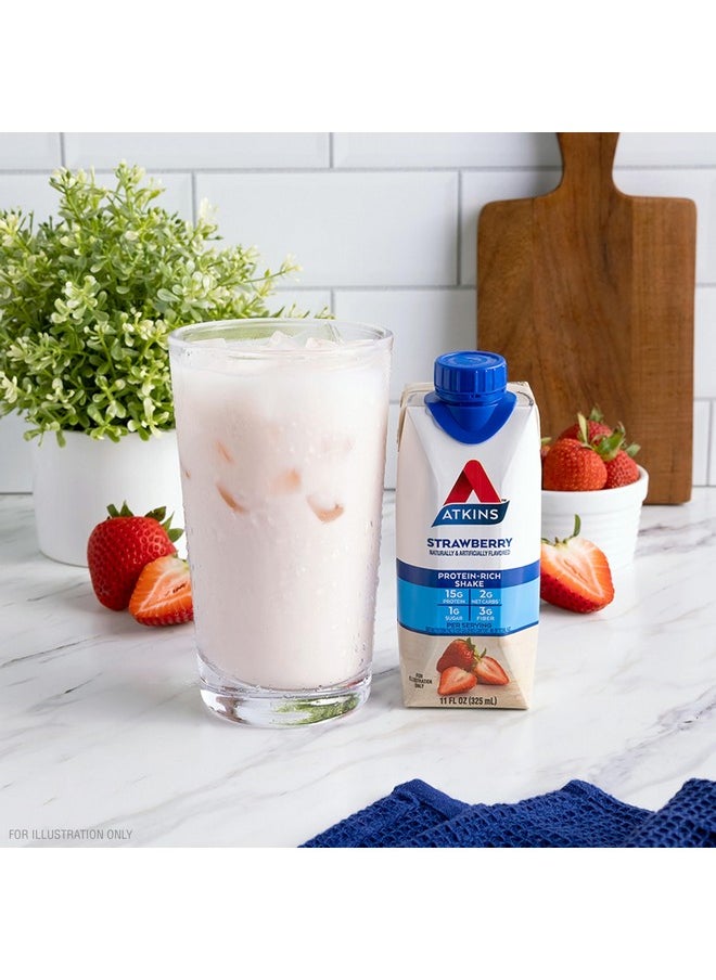 Atkins Atkins Strawberry Protein Shake, 15g Protein, Low Glycemic, 2g Net Carb, 1g Sugar, Keto Friendly, 12 Count  - Image 4